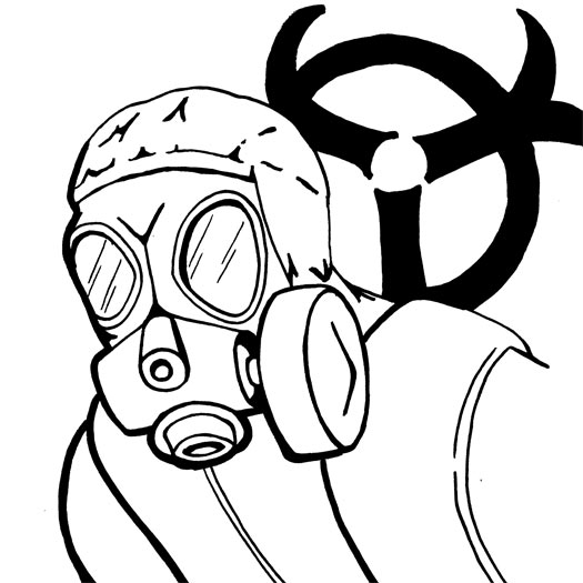 28 Weeks Later, biohazard, gas mask, sketch, containment suit