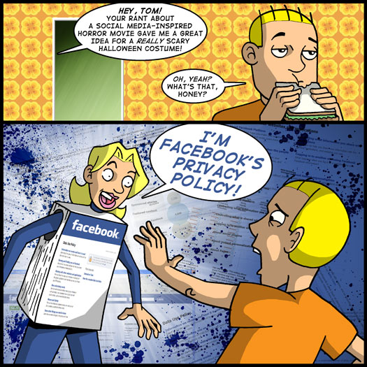 Facebook, horror, privacy policy, scary, costume, Halloween